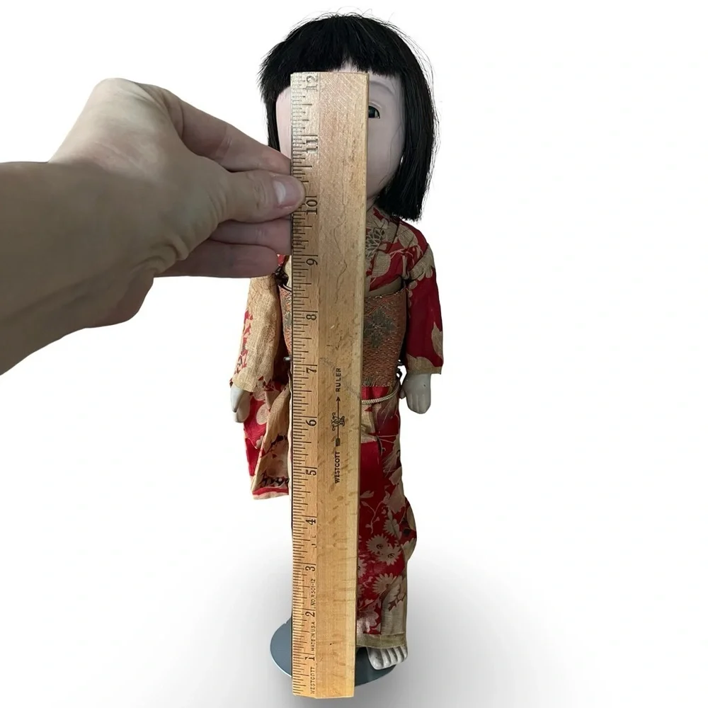 Vintage 1960s Large Ichimatsu Doll and Stand